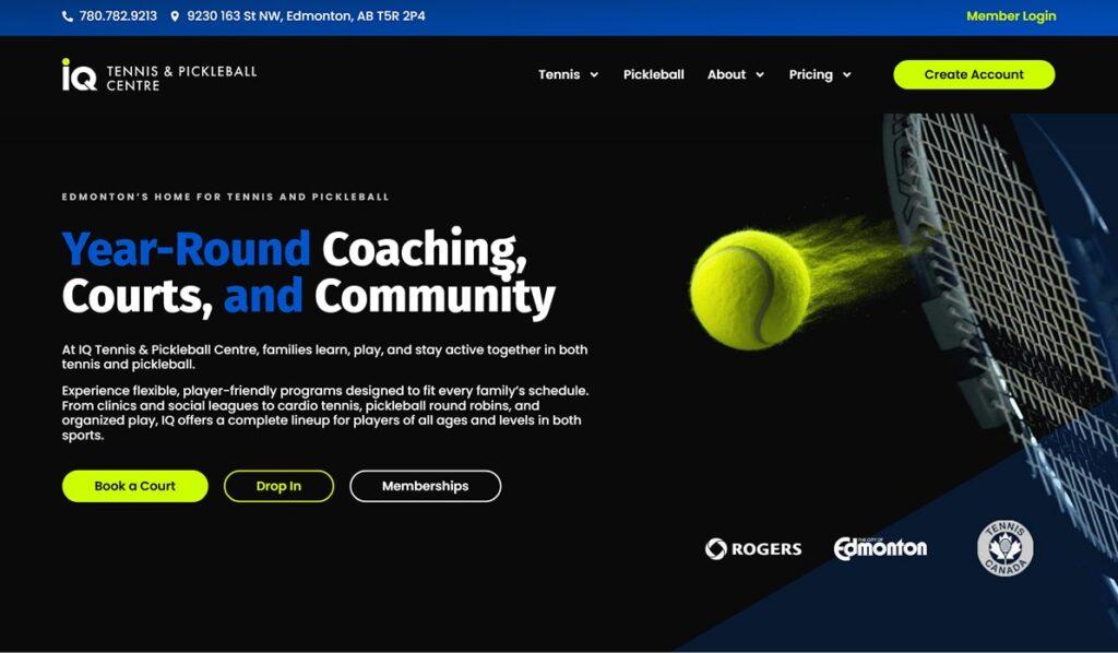 IQ Tennis and Pickleball Club Website Design 2