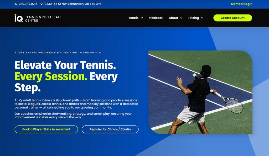 IQ Tennis and Pickleball Club Website Design 3