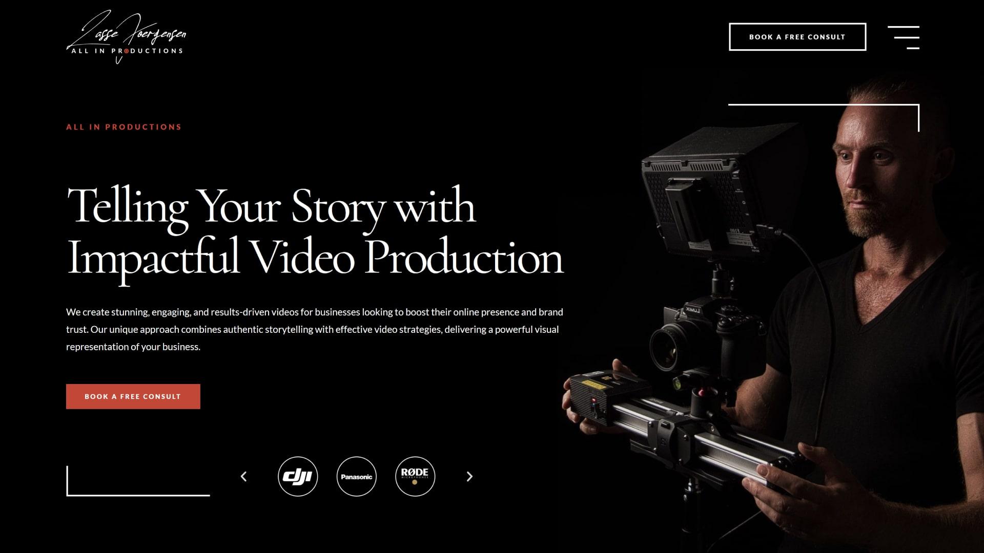 Videographer Website Design - ALL IN Productions - New